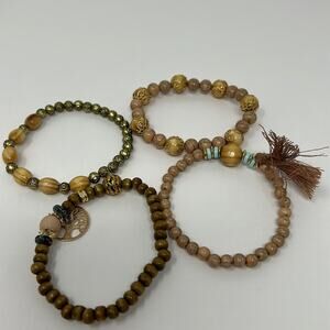 Layered Mix Beaded Bohemian Stacked Multi Layer Bracelets